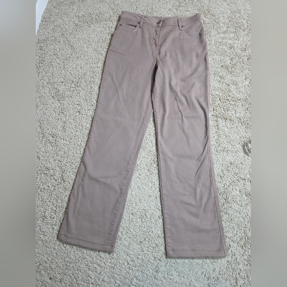 St John Jeans Womens 4 Brown Denim Straight Leg Relaxed Baggy Loose Fit Pants
